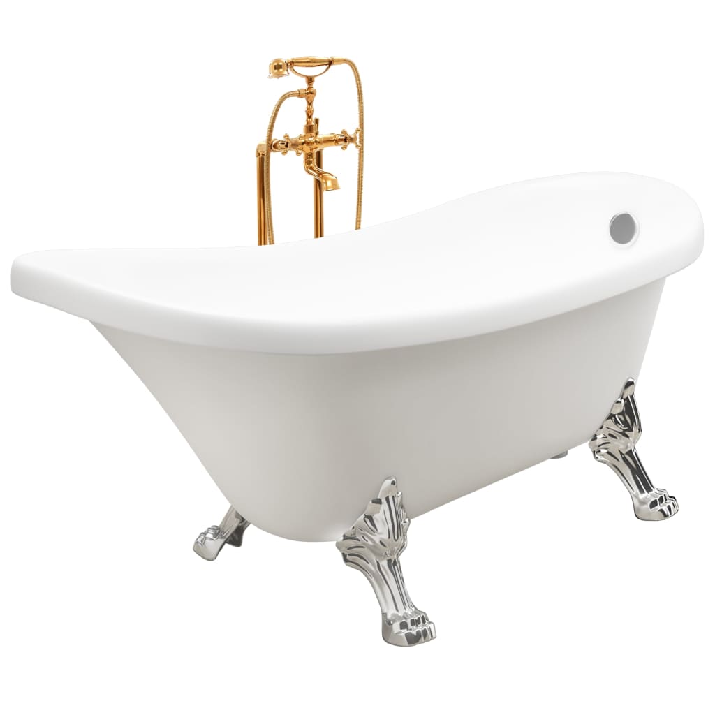 vidaXL Freistehende Badewanne und Wasserhahn 204 L 99,5 cm Golden