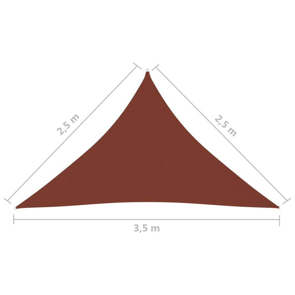 vidaXL Sonnensegel Oxford-Gewebe Dreieckig 2,5x2,5x3,5m Terrakotta-Rot