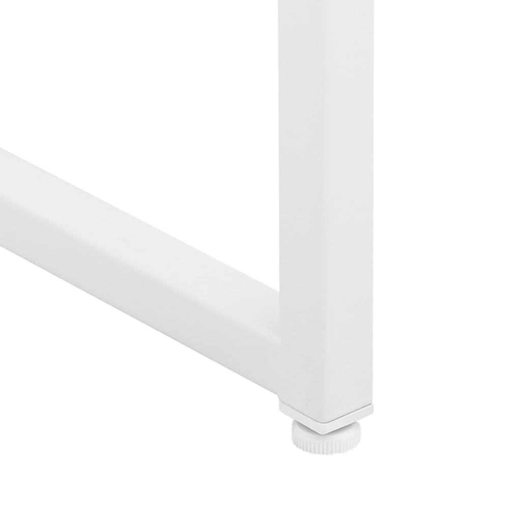 vidaXL Highboard Weiß 80x35x135 cm Stahl und Gehärtetes Glas