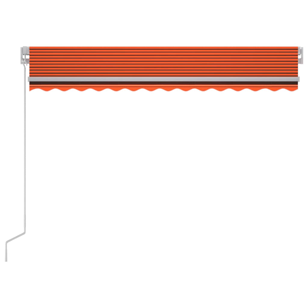 vidaXL Markise Manuell Einziehbar mit LED 300x250 cm Orange und Braun
