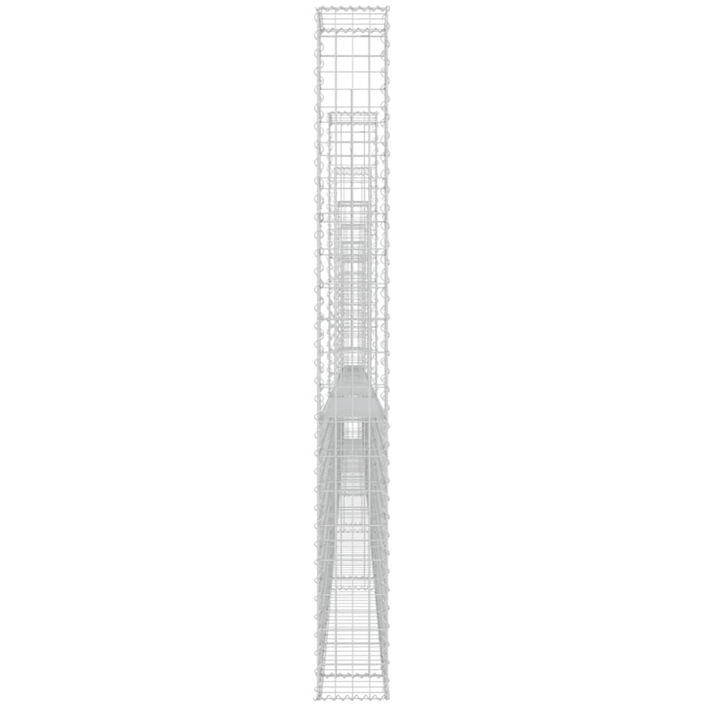 vidaXL Gabionenkorb U-Form mit 7 Säulen Eisen 740x20x200 cm