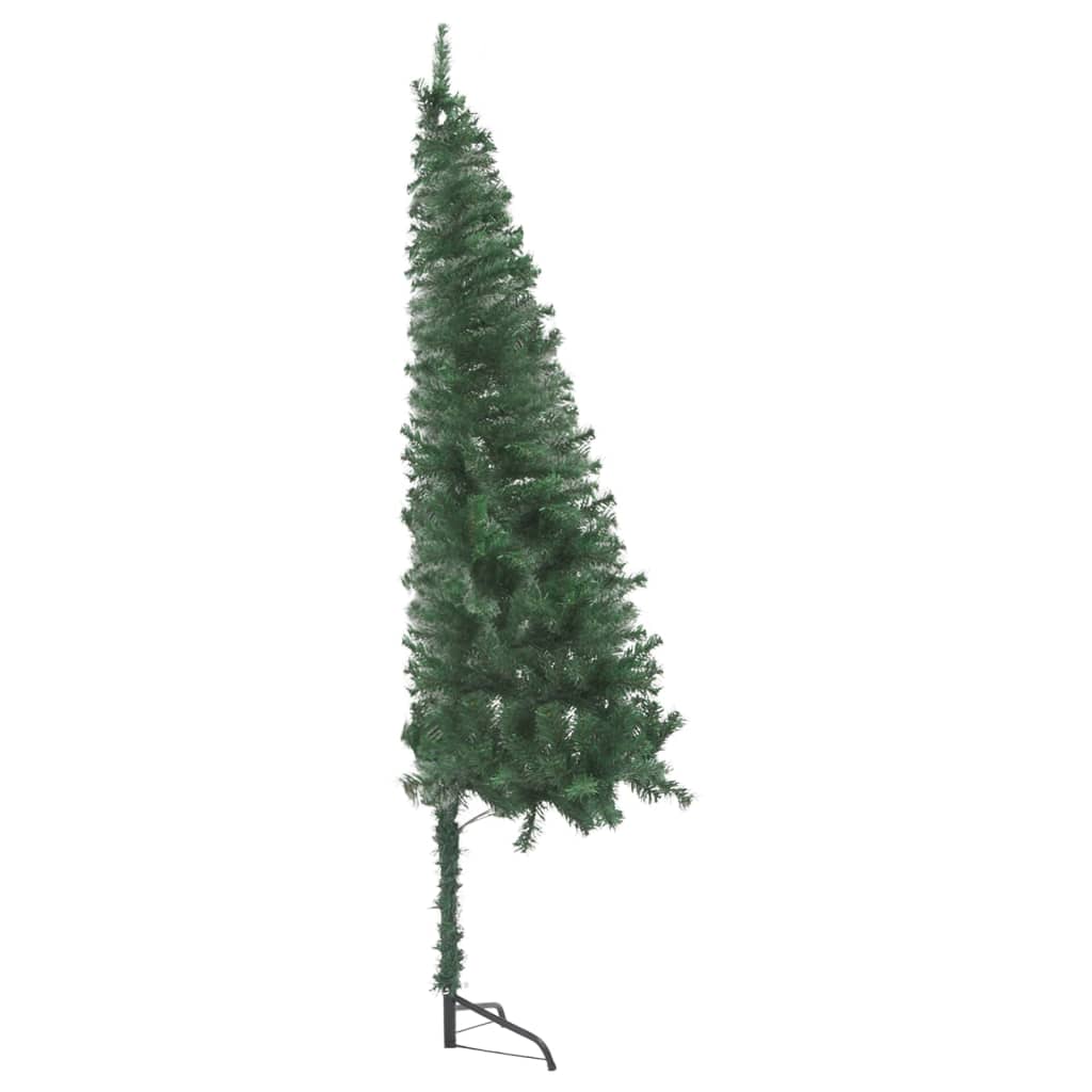 vidaXL Künstlicher Eck-Weihnachtsbaum mit Beleuchtung Grün 120 cm PVC