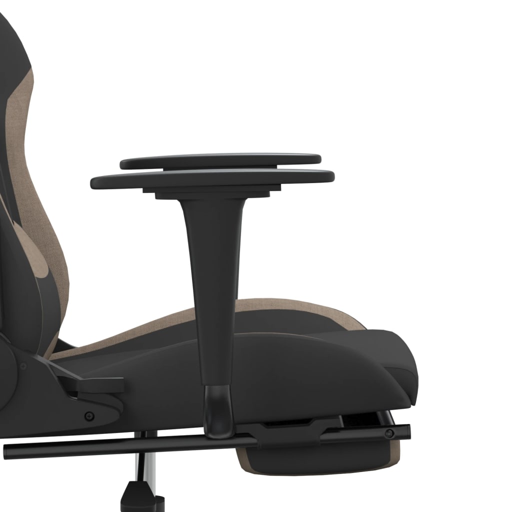 vidaXL Gaming-Stuhl mit Fußstütze Schwarz und Taupe Stoff