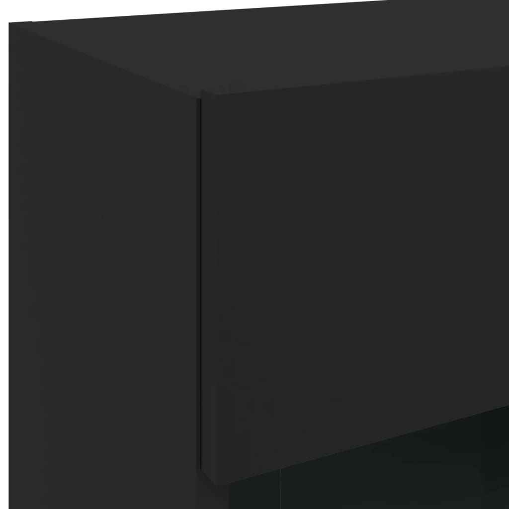 vidaXL TV-Wandschrank mit LED-Leuchten Schwarz 40x30x60,5 cm