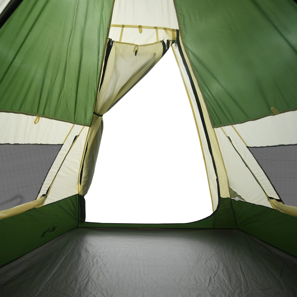vidaXL Tipi-Campingzelt 7 Personen Grün Wasserdicht