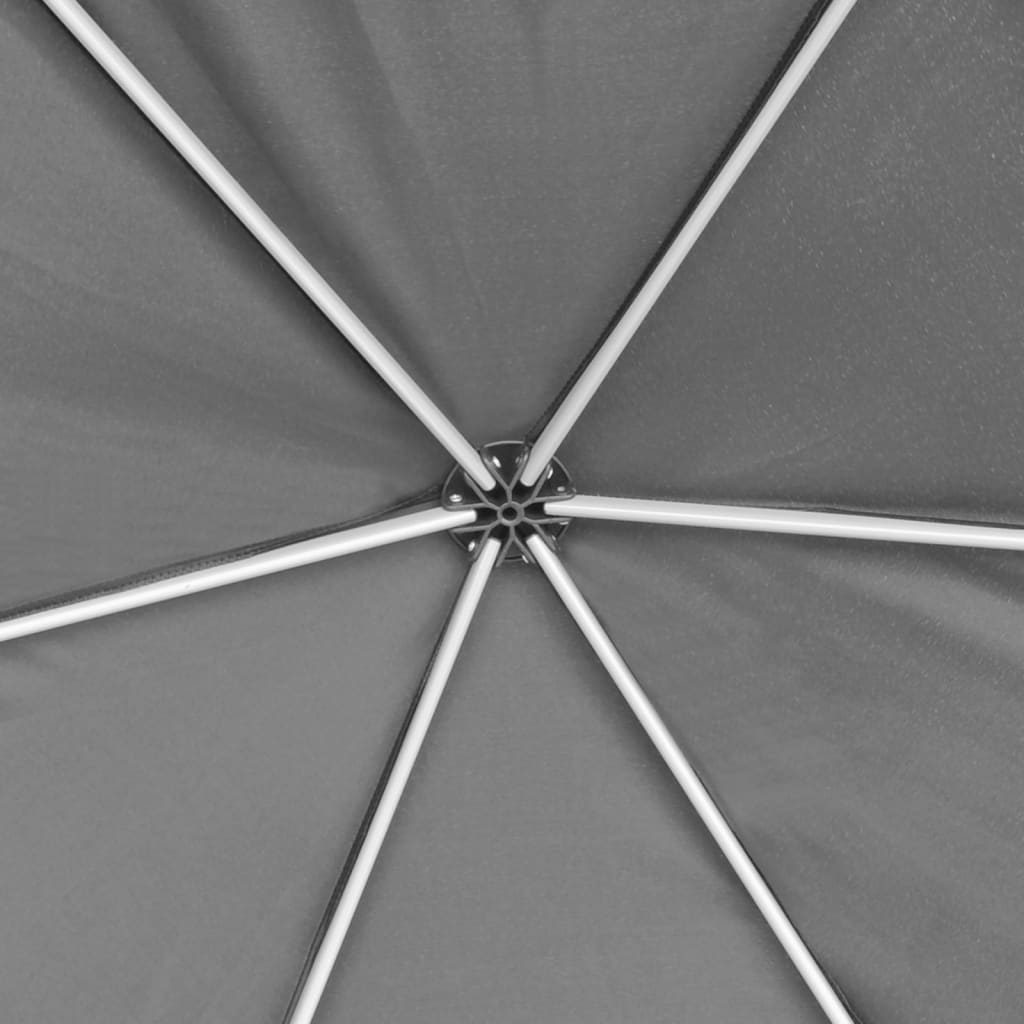 vidaXL Hexagonal Pop-Up Zelt mit 6 Seitenwänden Grau 3,6x3,1 m