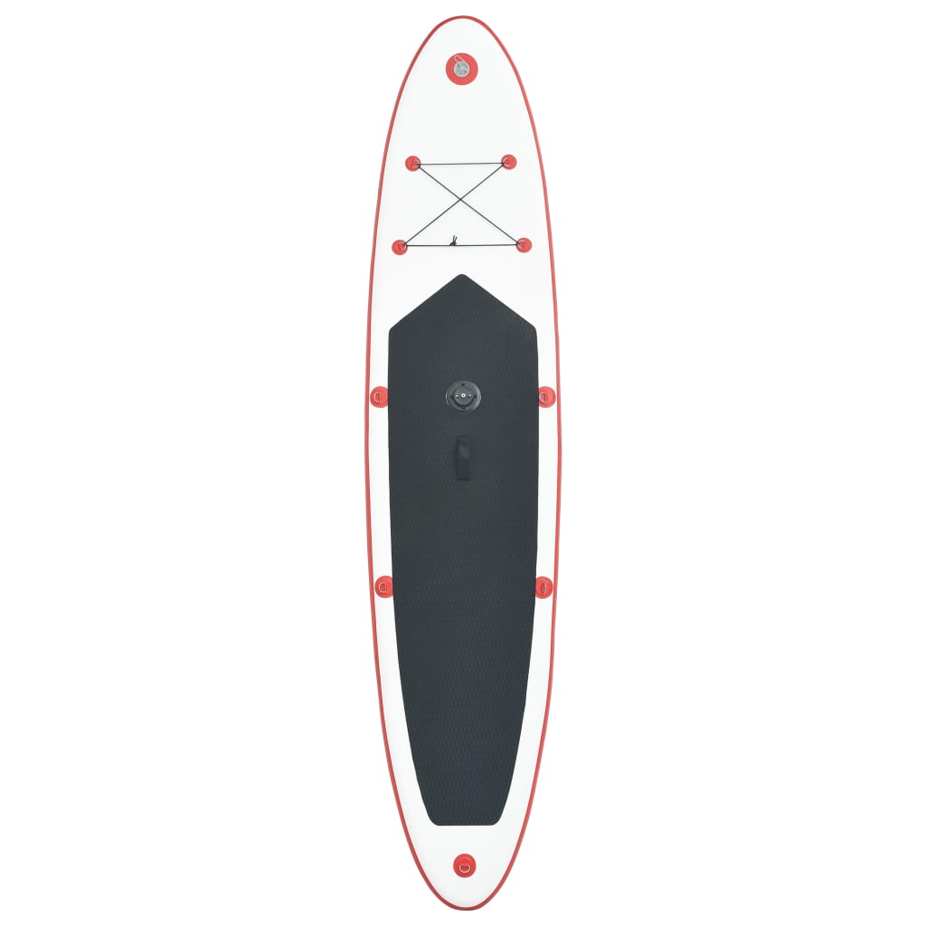 vidaXL Aufblasbares SUP-Board mit Segel Set Rot und Weiß
