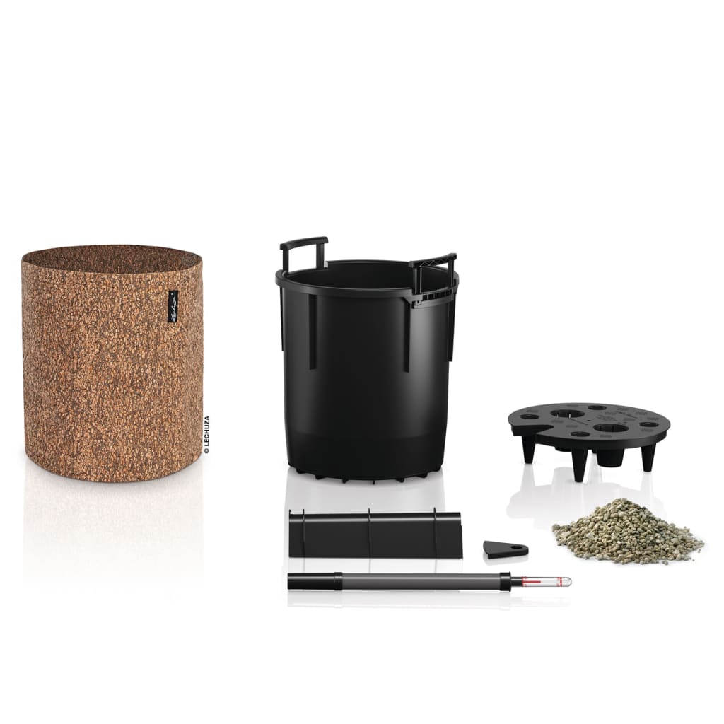 LECHUZA Pflanzgefäß TRENDCOVER 32 Cork ALL-IN-ONE Natur Dunkel