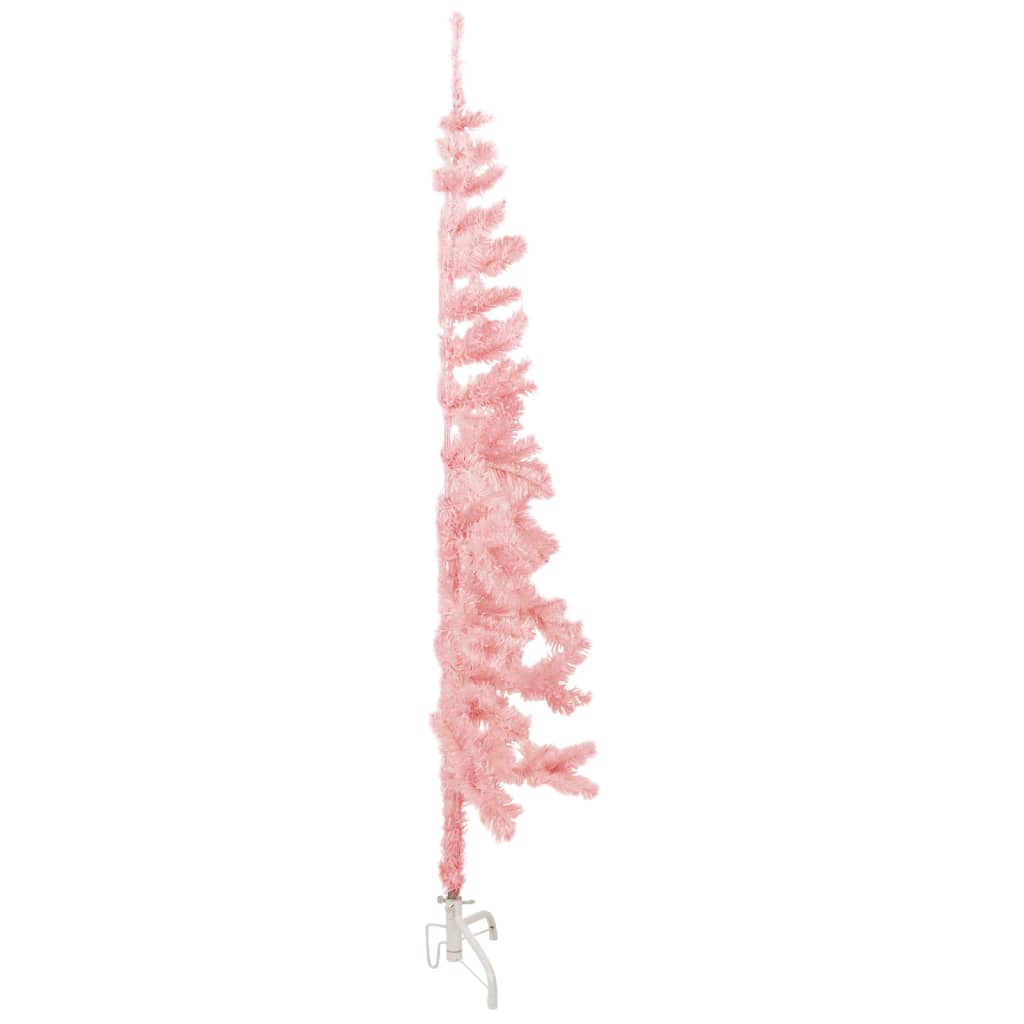 vidaXL Künstlicher Halb-Weihnachtsbaum mit Ständer Schlank Rosa 120 cm