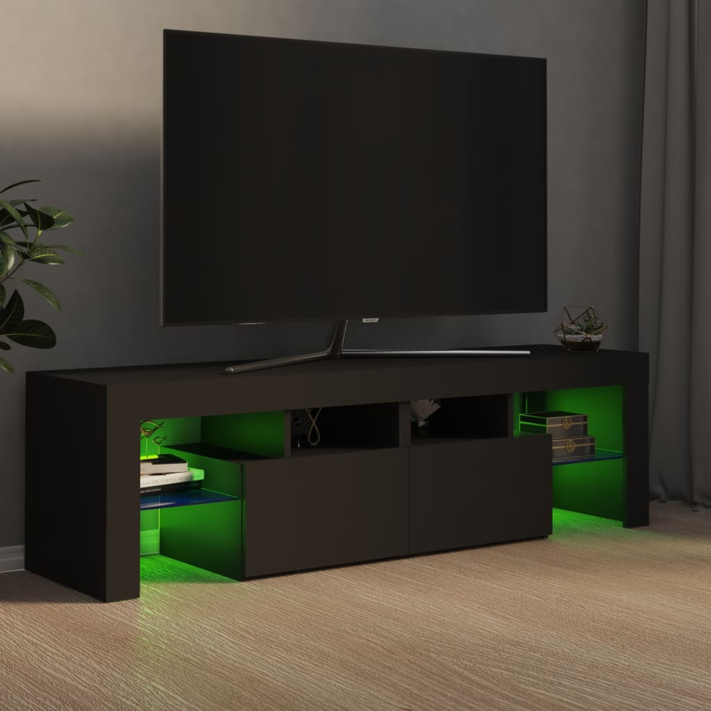 vidaXL TV-Schrank mit LED-Leuchten Grau 140x35x40 cm