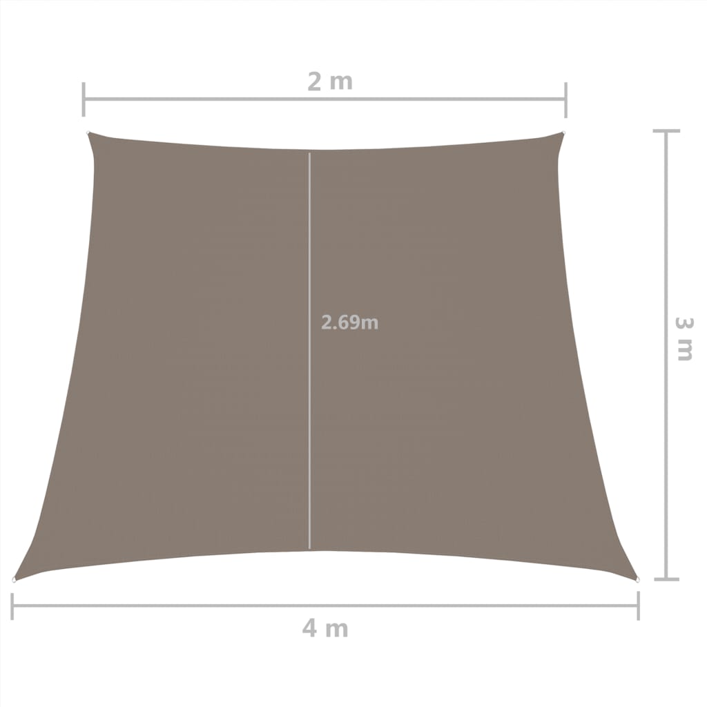 vidaXL Sonnensegel Oxford-Gewebe Trapezförmig 2/4x3 m Taupe