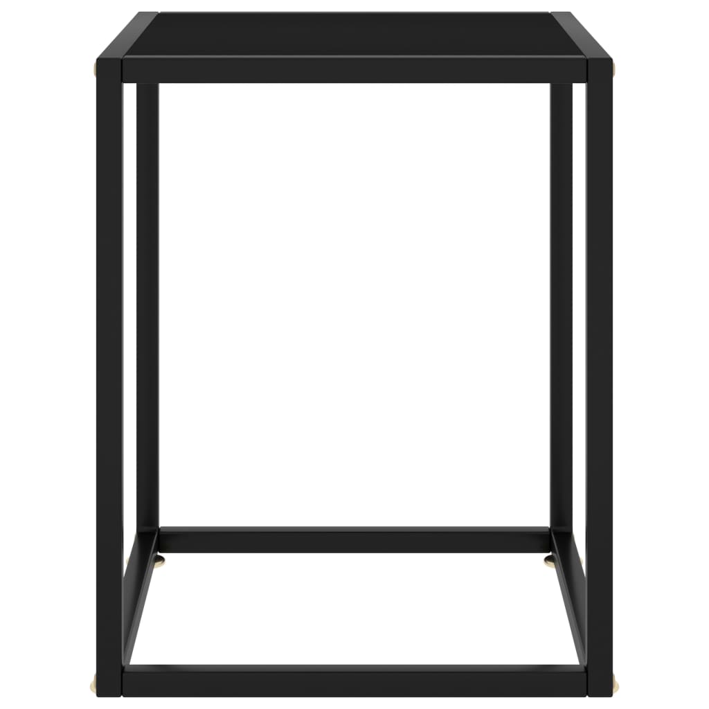 vidaXL Couchtisch Schwarz mit Schwarzem Glas 40x40x50 cm