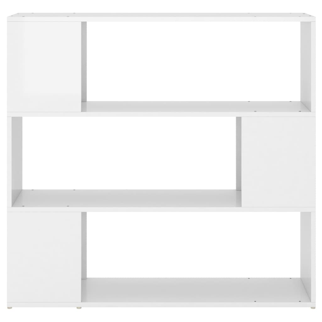vidaXL Bücherregal Raumteiler Hochglanz-Weiß 100x24x94 cm
