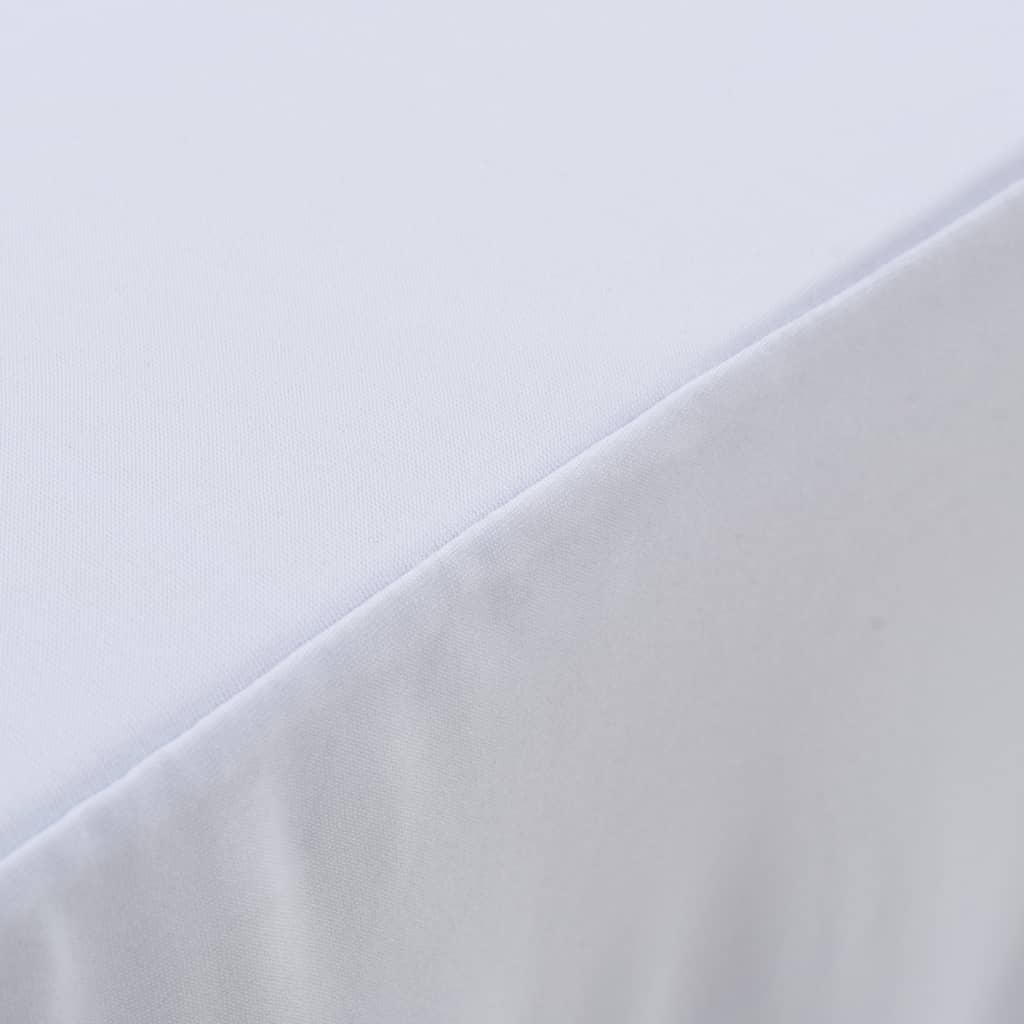 vidaXL 2 Stück Stretch-Tischdecken mit Rand Weiß 243 x 76 x 74 cm