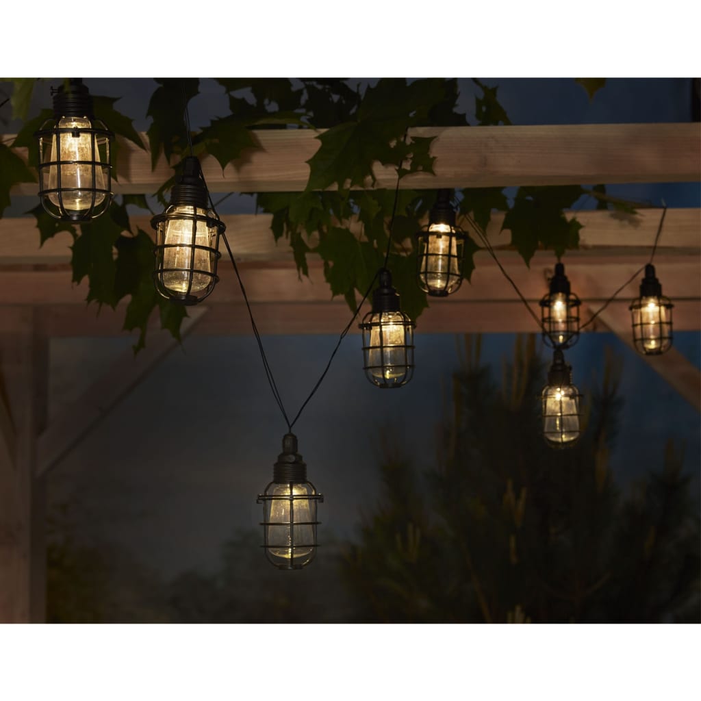 Luxform Solar LED Garten-Lichterkette Corsica Transparent und Schwarz
