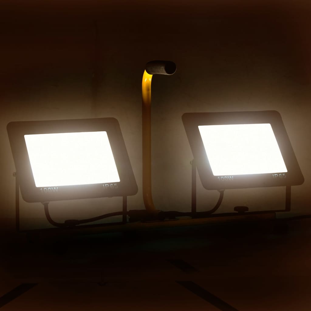 vidaXL LED-Fluter mit Handgriff 2x100 W Warmweiß