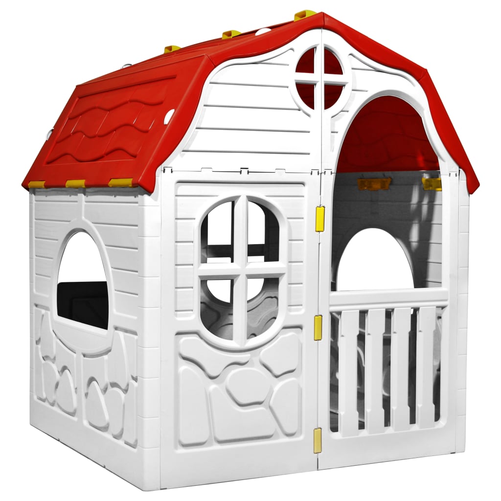 vidaXL Faltbares Kinderspielhaus mit funktionierender Tür und Fenstern