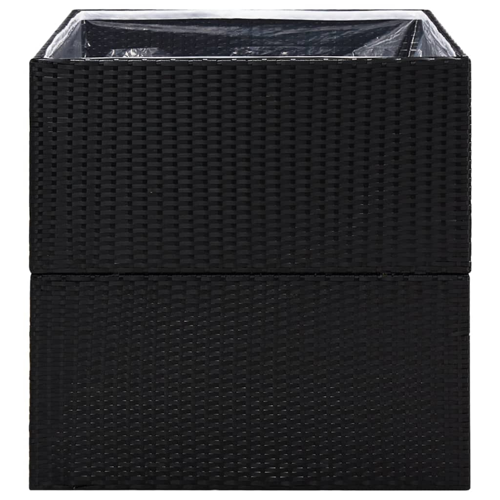 vidaXL Pflanzkübel Schwarz 80x80x80 cm Poly Rattan vidaXL.at