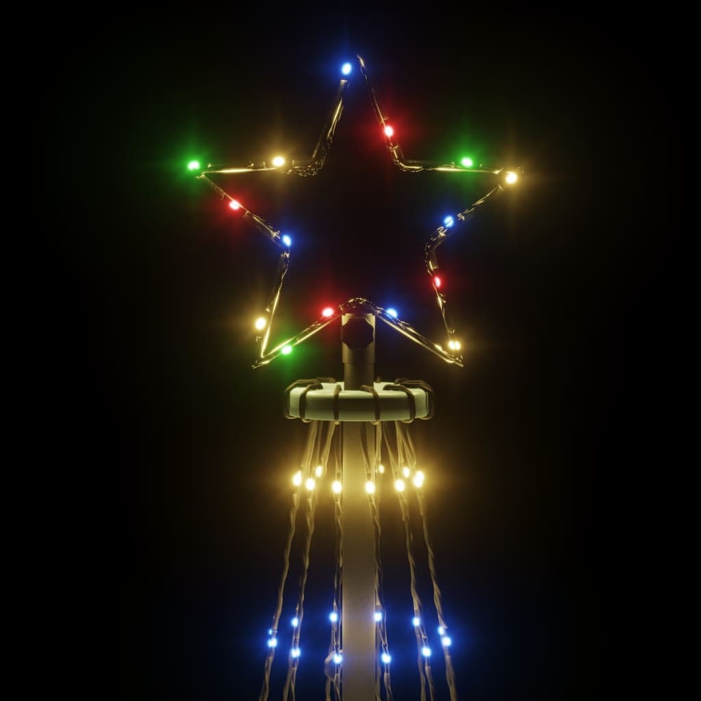vidaXL Weihnachtsbaum mit Erdnägeln Mehrfarbig 732 LEDs 500 cm