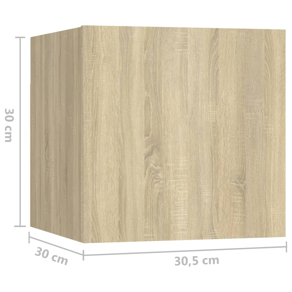 vidaXL Nachttische 2 Stk. Sonoma-Eiche 30,5x30x30 cm Holzwerkstoff