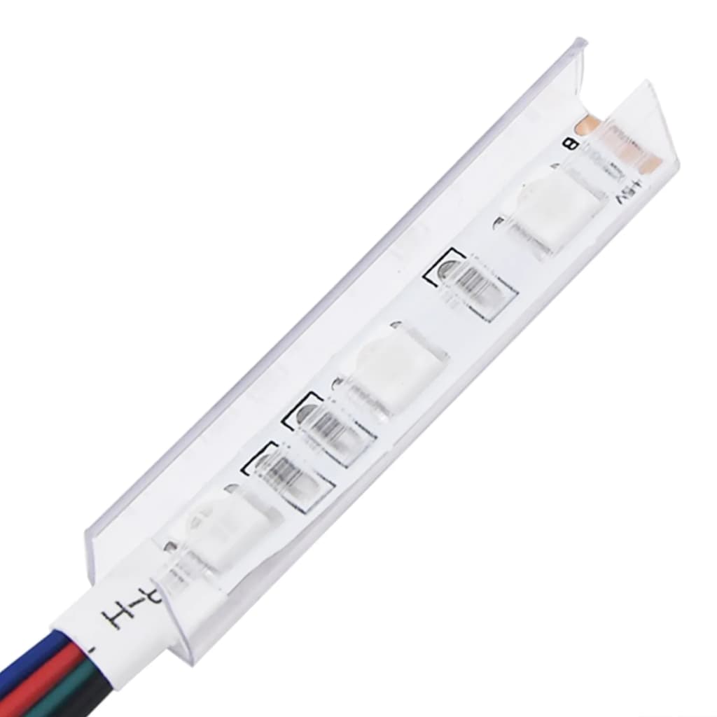 vidaXL Beistellschrank mit LED-Leuchten Weiß Holzwerkstoff