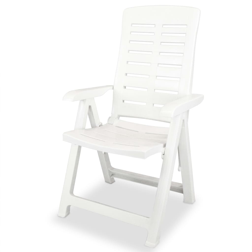 vidaXL Garten-Liegestühle 4 Stk. Kunststoff Weiß