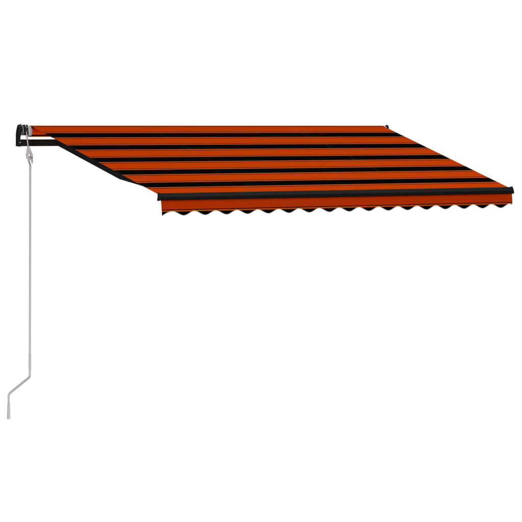 vidaXL Einziehbare Markise mit Windsensor & LED 400x300cm Orange Braun
