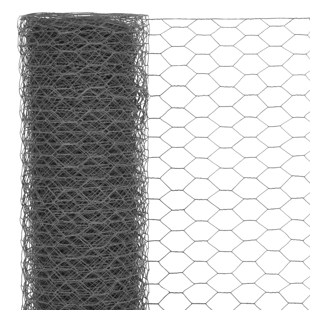 vidaXL Drahtzaun Stahl mit PVC-Beschichtung 25x0,75 m Grau