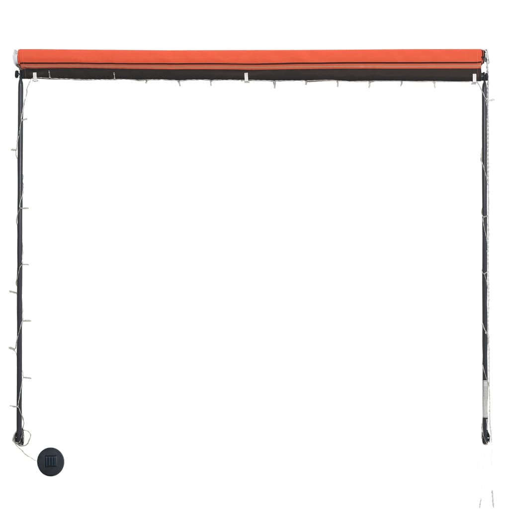vidaXL Einziehbare Markise mit LED 150×150 cm Orange und Braun