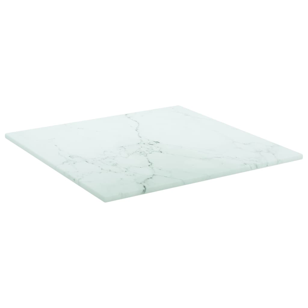 vidaXL Tischplatte Weiß 30x30 cm 6 mm Hartglas in Marmoroptik