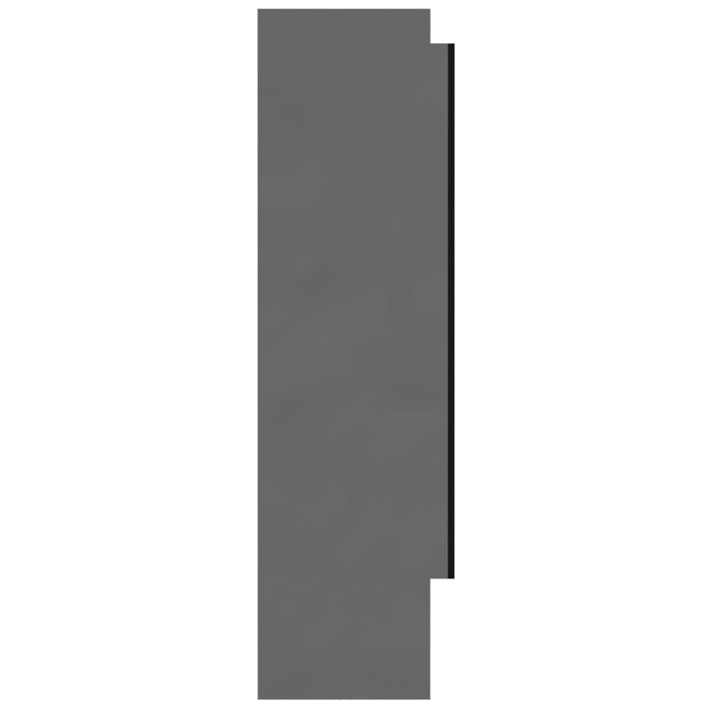 vidaXL Spiegelschrank fürs Bad 80x15x60 cm MDF Glänzend Grau