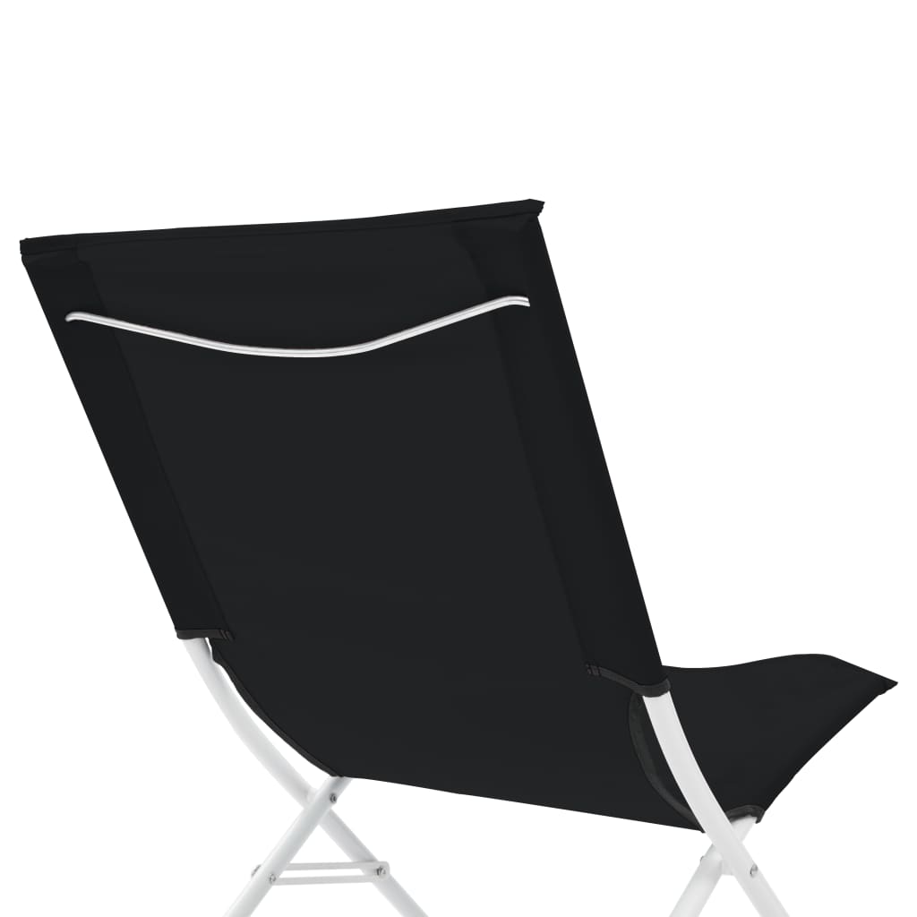 vidaXL Klappbare Strandstühle 2 Stück Schwarz