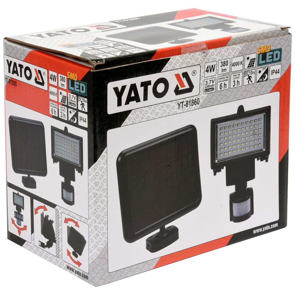 YATO Solar-Flutlicht mit Sensor 4 W