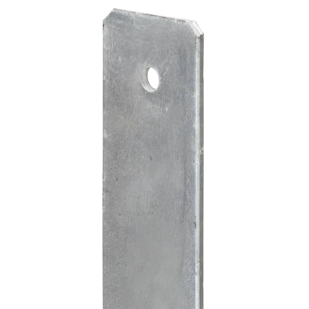 vidaXL Pfostenträger 6 Stk. Silbern 14×6×60 cm Verzinkter Stahl