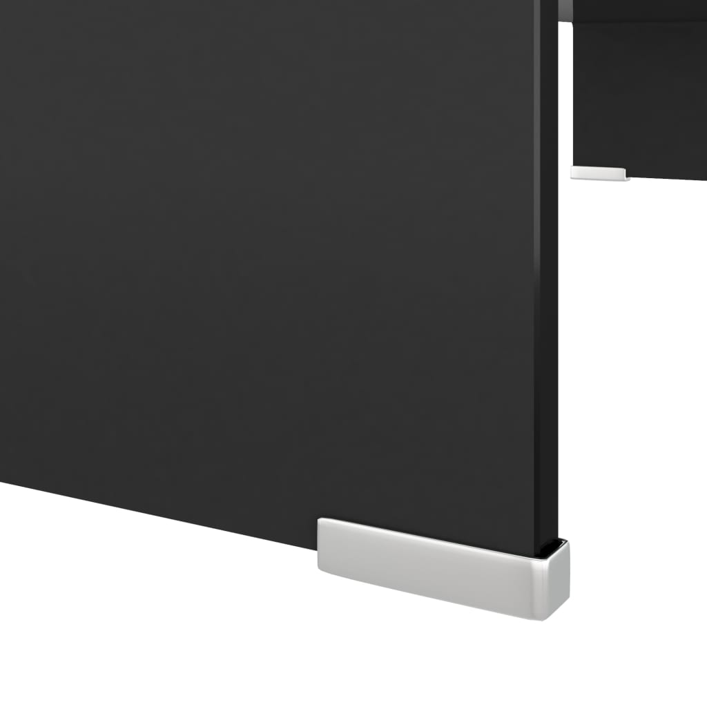 vidaXL TV-Tisch/Bildschirmerhöhung Glas Schwarz 80x30x13 cm