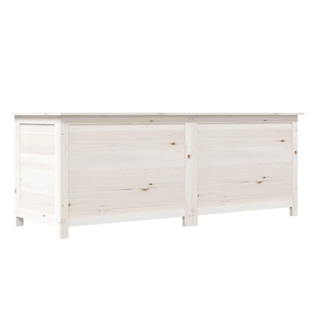 vidaXL Outdoor-Kissenbox Weiß 150x50x56 cm Massivholz Tanne