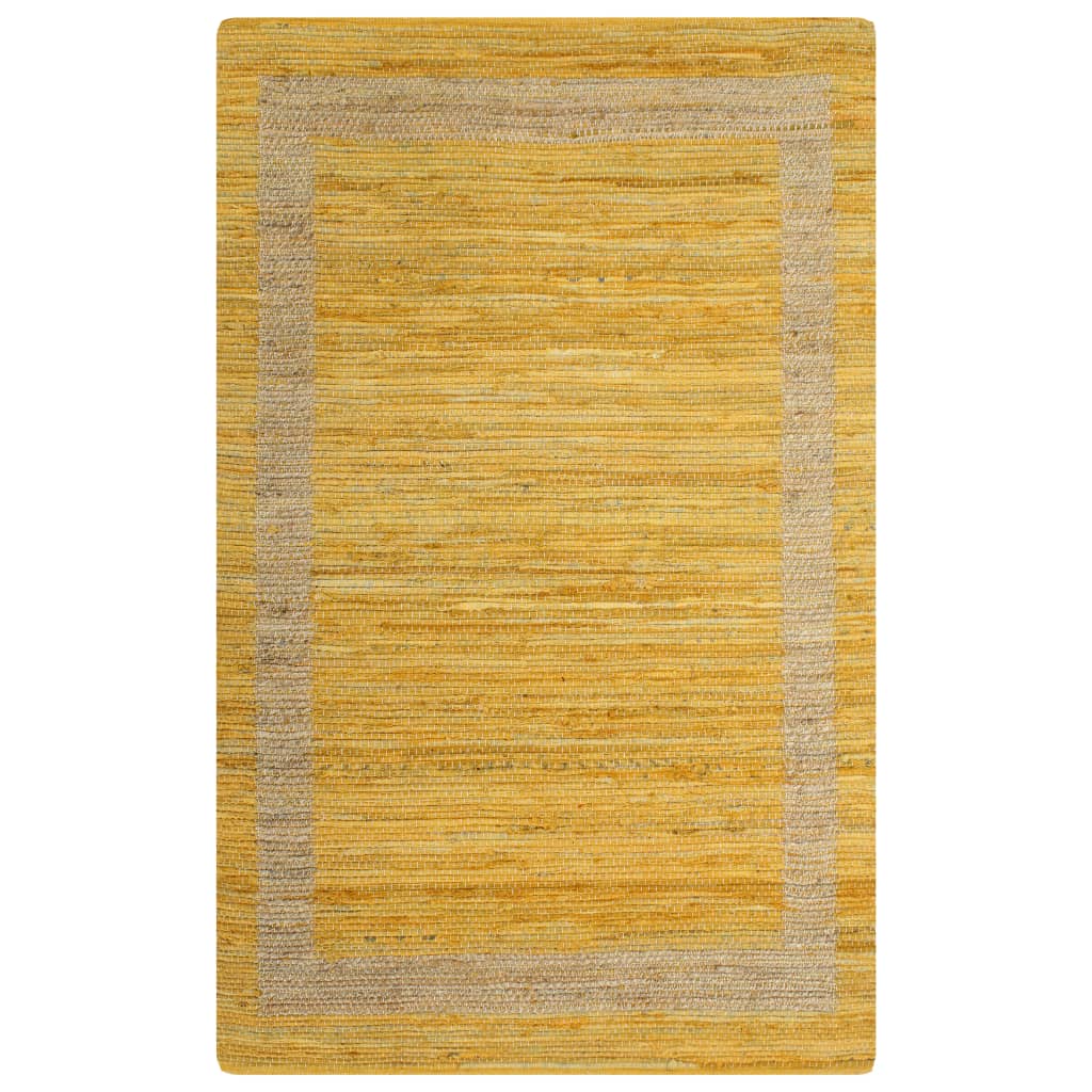 vidaXL Teppich Handgefertigt Jute Gelb 120x180 cm