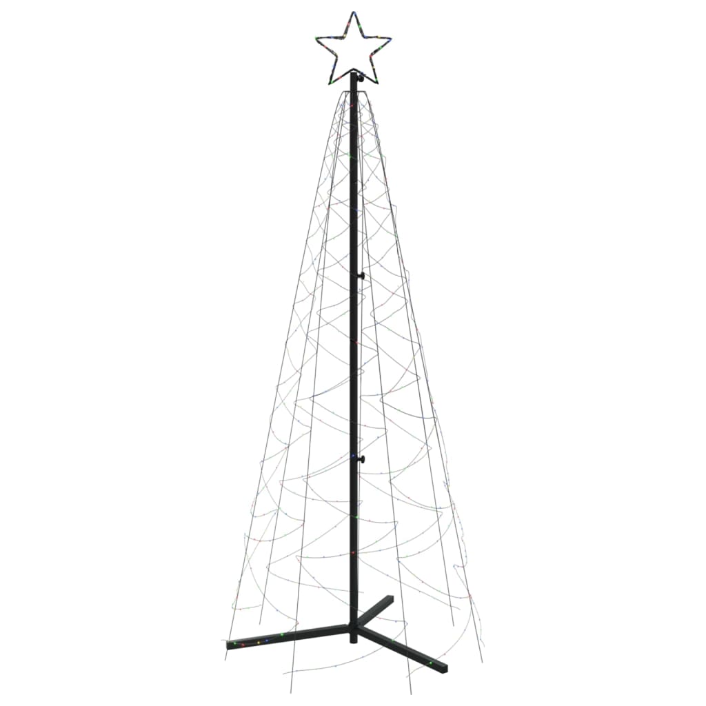 vidaXL LED-Weihnachtsbaum Kegelform Mehrfarbig 200 LEDs 70x180 cm