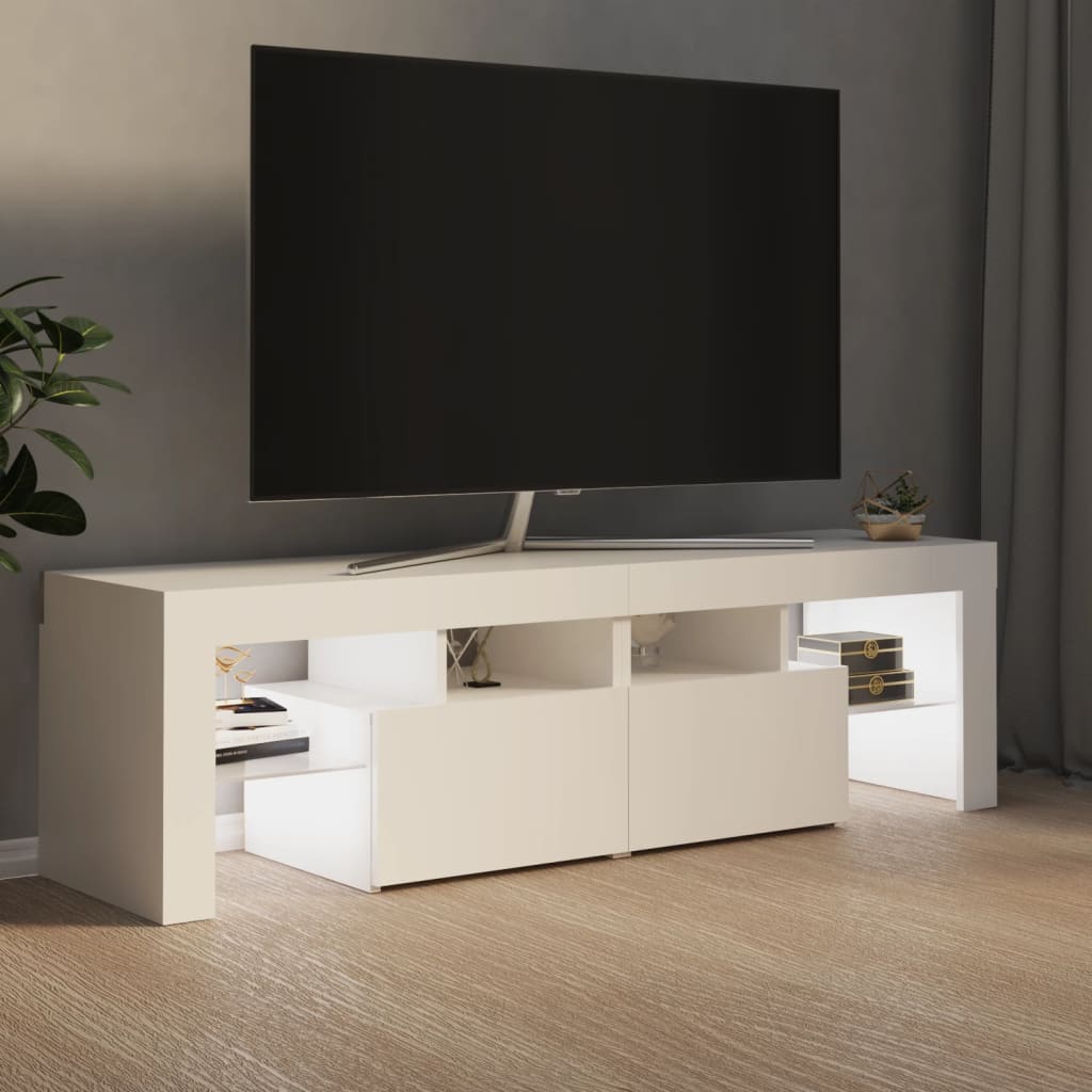 vidaXL TV-Schrank mit LED-Leuchten Weiß 140x35x40 cm