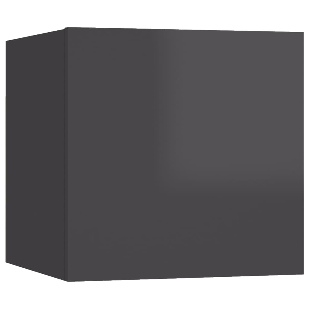 vidaXL TV-Wandschrank Hochglanz-Grau 30,5x30x30 cm