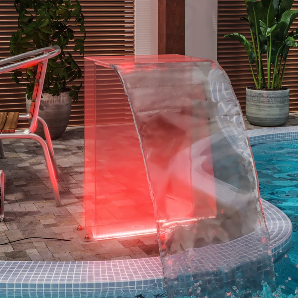 vidaXL Wasserfall-Element mit RGB-LEDs und Anschluss-Set Acryl 51 cm