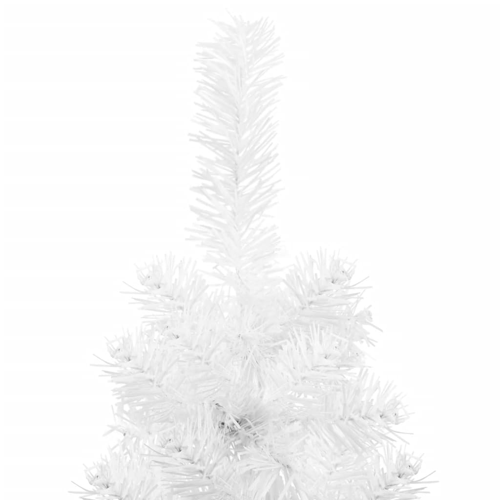 vidaXL Künstlicher Halb-Weihnachtsbaum mit Ständer Schlank Weiß 210 cm