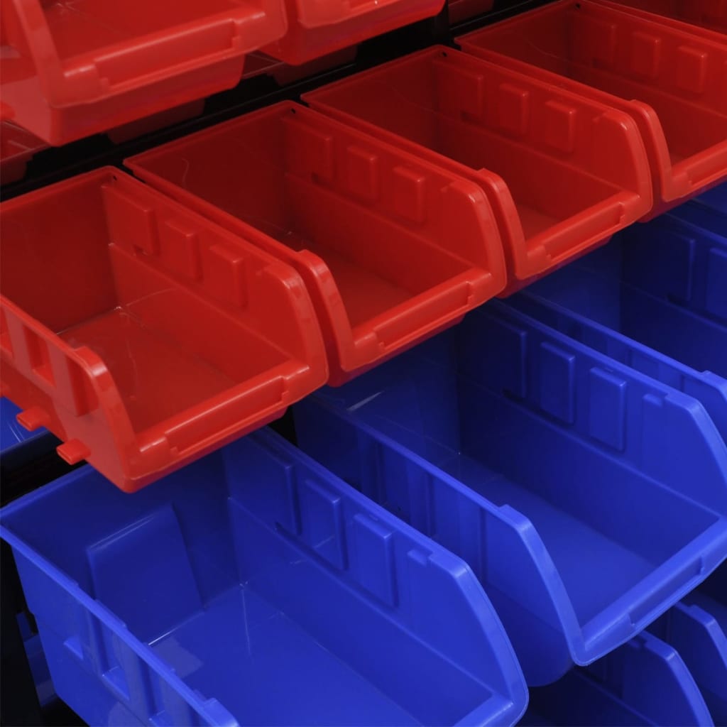 Werkstattboxen mit Ständer und Schublade Blau & Rot