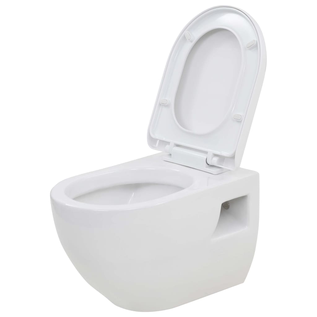 vidaXL Hänge-Toilette mit Unterputzspülkasten Keramik