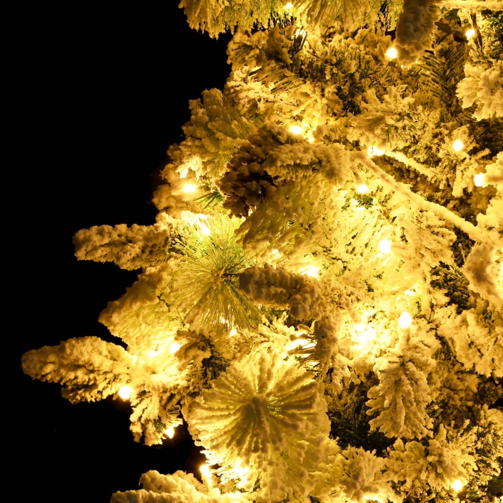 vidaXL Weihnachtsbaum mit LEDs & Zapfen Beschneit 195 cm PVC & PE