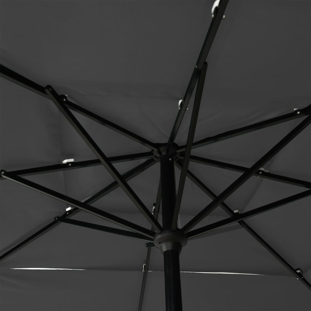 vidaXL Sonnenschirm mit Aluminium-Mast 3-lagig Anthrazit 2,5x2,5 m