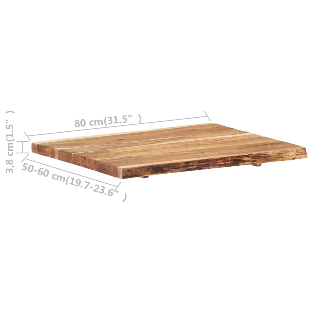 vidaXL Tischplatte Massivholz Akazie 80x(50-60)x3,8 cm