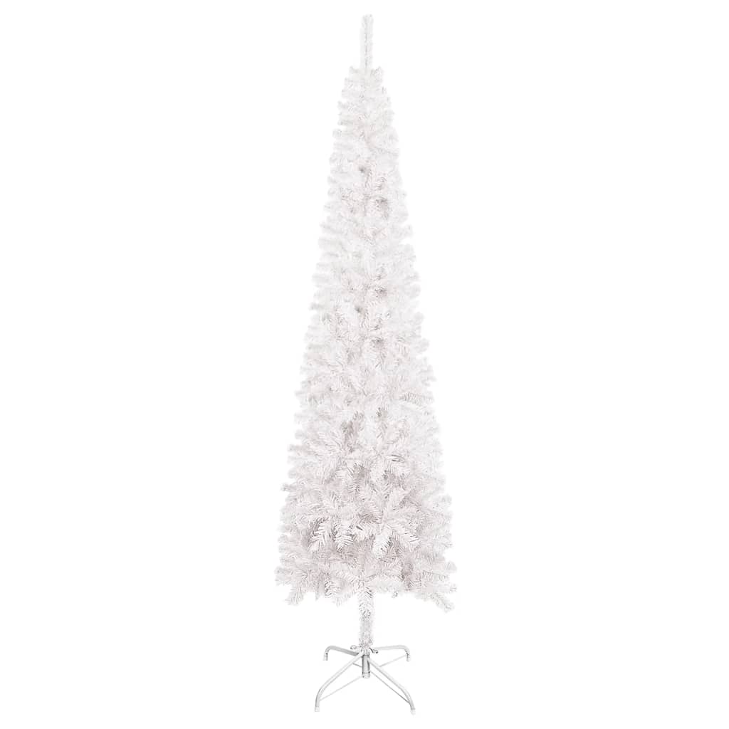 vidaXL Schlanker Weihnachtsbaum Weiß 120 cm