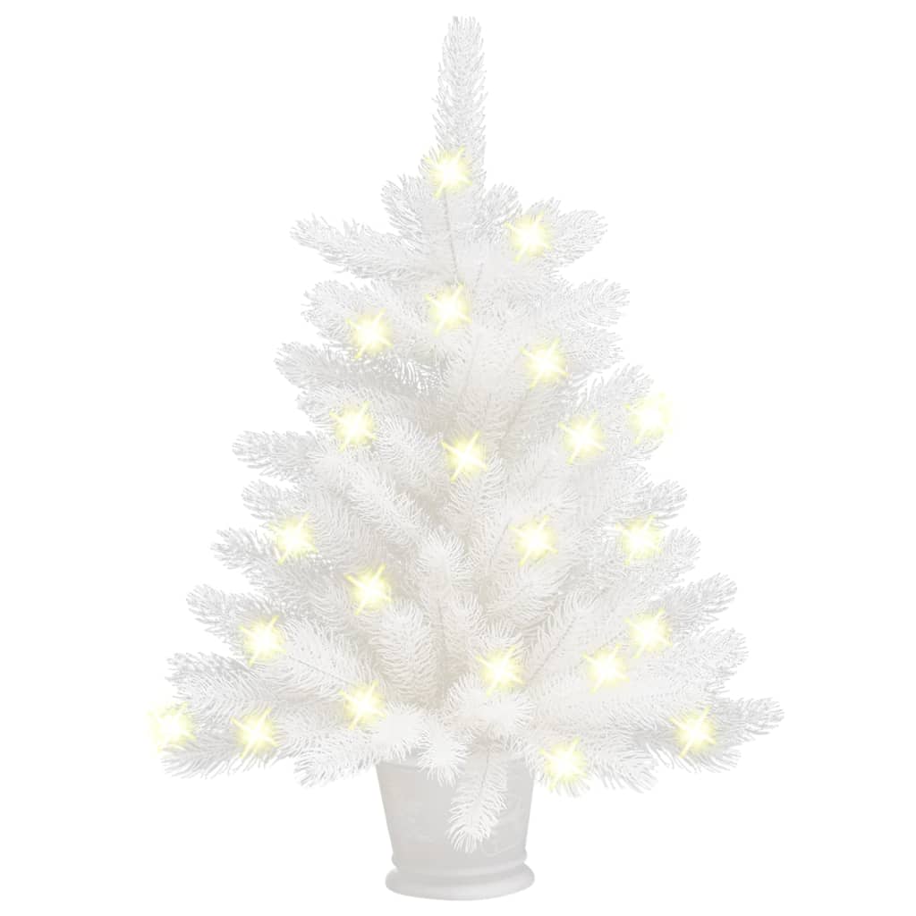 vidaXL Künstlicher Weihnachtsbaum mit Beleuchtung Weiß 65 cm