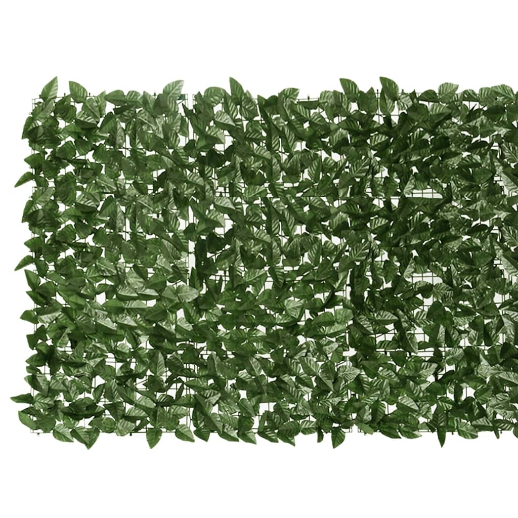 vidaXL Balkon-Sichtschutz mit Dunkelgrünen Blättern 500x100 cm